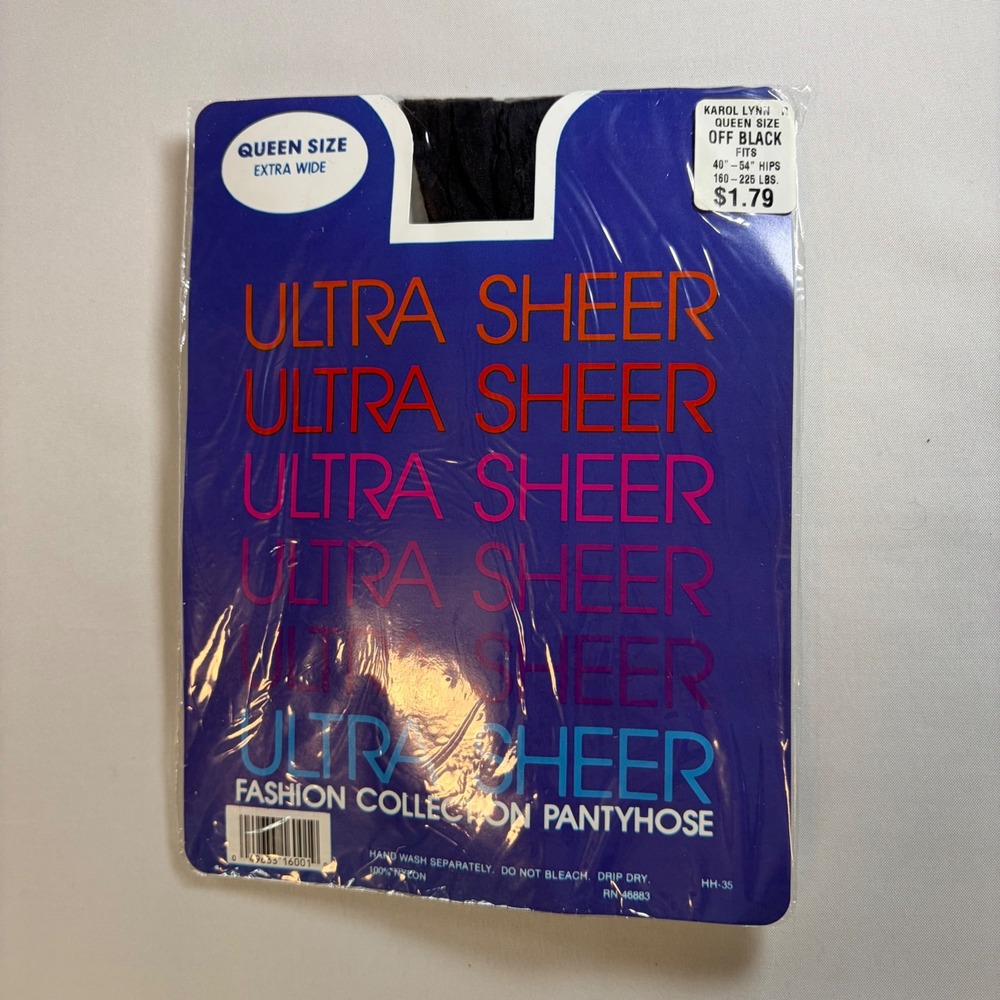 Lot of 31 Karol Lynn Ultra Sheer Pantyhose Off Black Queen Size Vintage Nylon